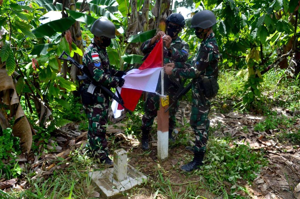Satgasmar Ambalat XXVI Pastikan Patok Perbatasan Tidak Bergeser
